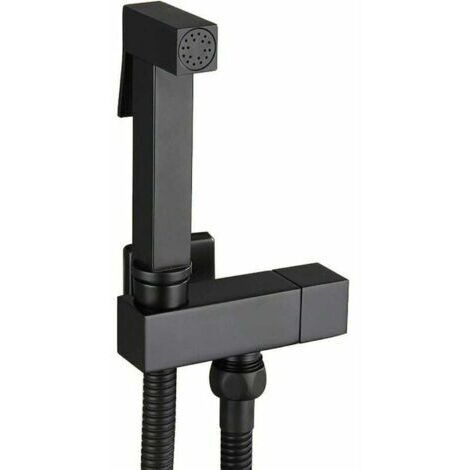 WC- und Duschset, tragbares schwarzes Bidet mit Dusche, Messing-Bidet mit Dusche, komplettes wandmontiertes WC- und Duschset, Körperpflegeprodukte, G1/2