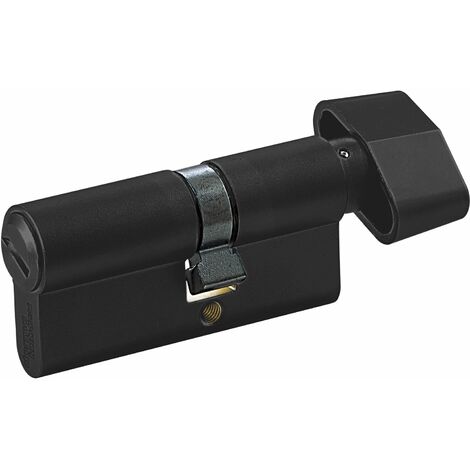 WC-Zylinder m. Drehknauf innen, 35,5/27,5 mm, Messing schwarz matt