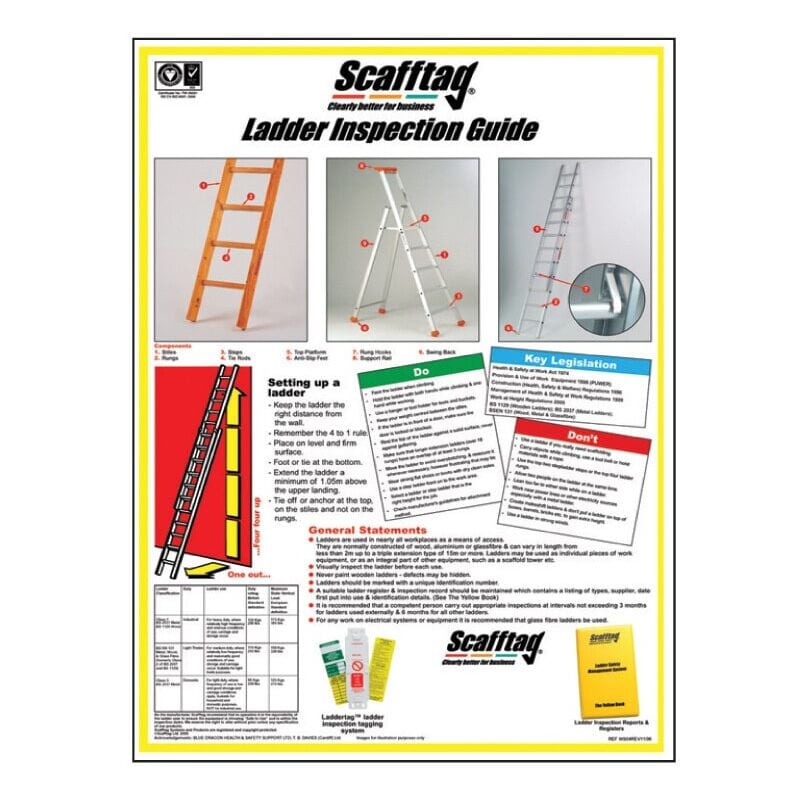 WC211 - Ladder Inspection Wall Chart - Sitesafe