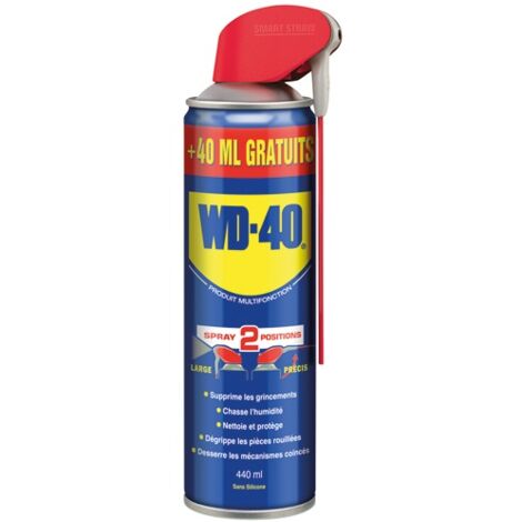 Wd-40 – Dégrippant multifonction 440ml – Spray double position pour application précise – Huile minérale hydrofuge et lubrifiante