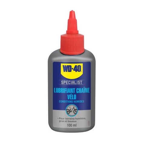 Wd-40 – Lubrifiant chaîne vélo conditions humides 100 ml – Pénètre profondément – Protection contre la corrosion – Format burette pour application précise