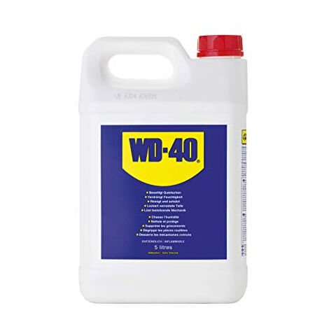 Wd-40 – Lubrifiant multifonction 5L – Chasse l'humidité, dégrippe, lubrifie, protège et nettoie – Non conducteur pour circuits électriques