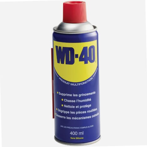 Wd-40 – Lubrifiant multifonction en aérosol 400 ml – Dégrippant et nettoyant surfaces métalliques – Protection contre la rouille et l'humidité