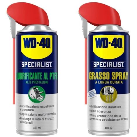 WD 40 Lubrificante PTFE+ Grasso Spray, Specialist con dosator bomboletta 400 ml