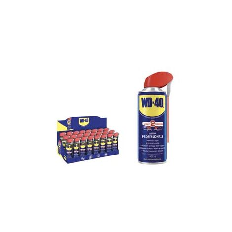 WD-40 LUBRIFICANTE SPRAY MULTIUSO 5 FUNZIONI ML.400 IN ESPOSITORE- - ml.400 spray c/erogatore a doppia posizione - 24 pezzi WD40
