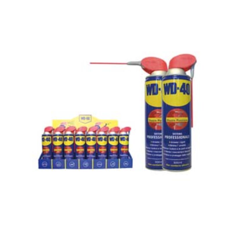 Image of Wd-40 - lubrificante spray multiuso 5 funzioni ml.500 in espositore - ml.500 spray c/erogatore a doppia posizione 24 pezzi Wd40