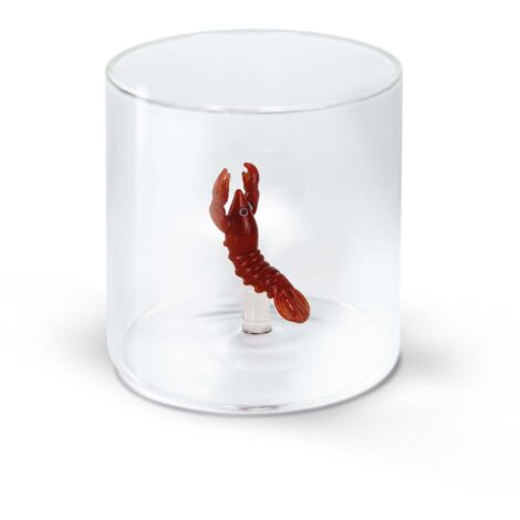 WD LifeStyle Bicchiere Vetro Borosilicato Cc 250 ml Decoro Aragosta