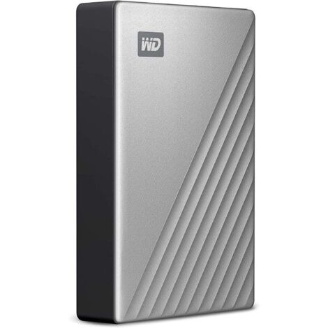 WD My Passport Ultra 4TB Silver USB-C/USB3.0 HDD 6,4cm 2,5Zoll Metal finish RTL portable extern
