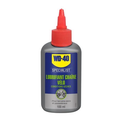 Wd40 Company – Lubrifiant chaîne vélo 100ml – Formule avancée au PTFE – Lubrification longue durée – Protection contre l'usure en conditions sèches - ches-100ml