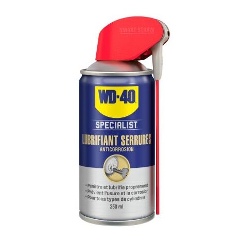 Wd40 Company – Lubrifiant serrures anticorrosion 250ml – Pénètre les micro-mécanismes – Protège contre la rouille – Spray double position