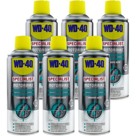 WD40 SPRAY LUBRICANTE MOTO CADENA AMBIENTE SECO (SPRAY 400 ML.
