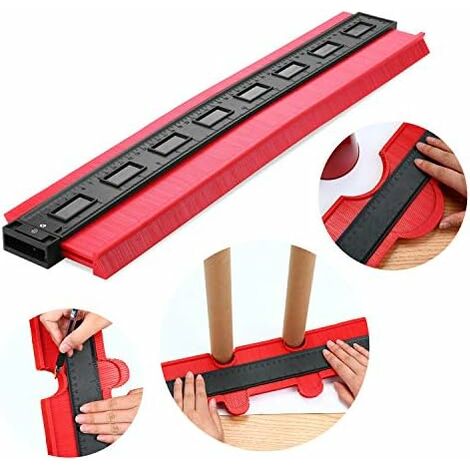 WddnAot 50cm Jauge de contour, Irrégulier Multifonctionnel Jauge de Profil Traceur Facile pour Outil de Marquage du Bois pour minage de Mesures Précises (20 pouces / 500 mm, Rouge)