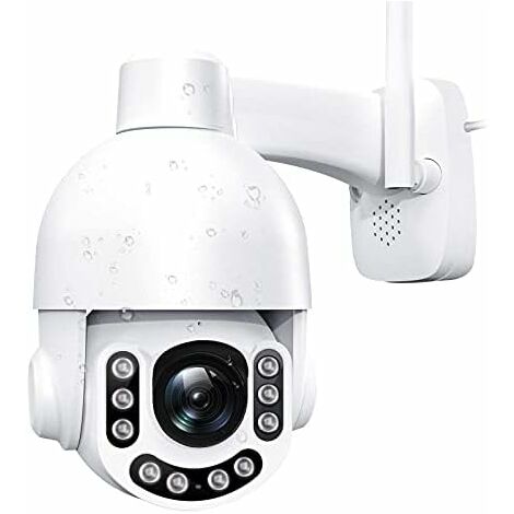WddnAot Camera Surveillance WiFi Extérieure, PTZ 360° Caméras de Surveillance, Caméra IP Dômes 2K 3MP, H.265, Détection Humaine, IP66 Etanche, Audio Bidirectionnel, Vision Nocturne, Métallique
