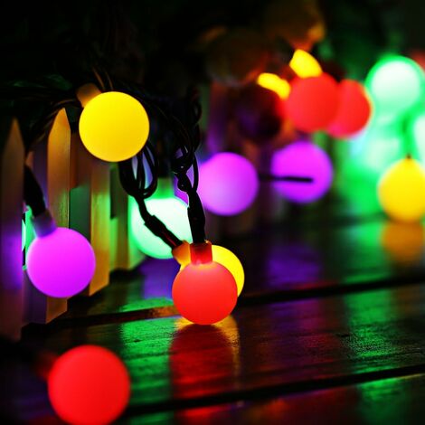 WddnAot Guirlande Lumineuse Exterieur Lampe Solaire, 60 LED 10M Étanche IP65 avec 8 Modes Eclairage d'Ambiance Jolies Décoration Lumière pour Jardin Terrasse Clôture Cour Maison Fête Noël Multicolore