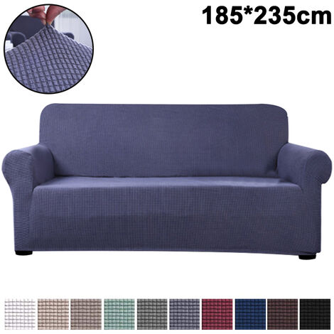 WddnAot Housse de canapé extensible Protecteur de meubles , Canapé Doux avec fond élastique , Vérifie Polaire Housse de canapé de couleur unie universelle
