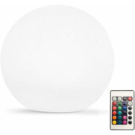 WddnAot Lampe de jardin LED en forme de boule de lumière étanche pour patio pelouse avec télécommande LED d'extérieur lumineuse colorée rechargeable (version rechargeable avec 24 touches)