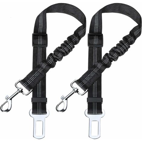 WddnAot Lot de 2 Voiture Ceinture de Securite pour Chien, avec Absorption des Chocs et Mousqueton Elastique Reglable pour Chien Harnais de Securite Superieure pour Tous Les Chiens et Chats