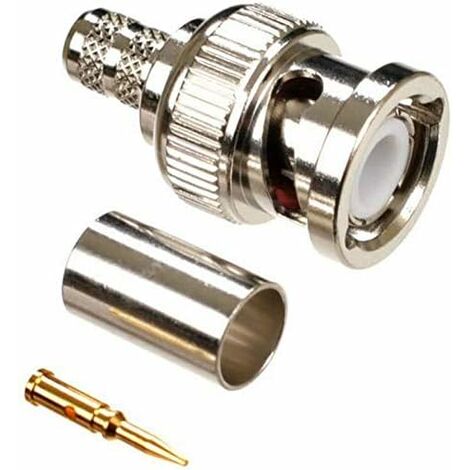WddnAot Lot de 20 Connecteurs BNC Mâle ver Fiche RG59 Raccords à Sertir pour Câble Coaxial de Caméra CCTV Vidéosurveillance