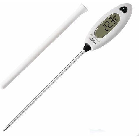 WddnAot Thermomètre de Cuisson Longue Sonde de Température Thermomètre Cuisine Digital Lecture Instantanée 5 Secondes LCD Large Ecran Thermomètre à Viande, Barbecue, Pâtisserie, eau de bain