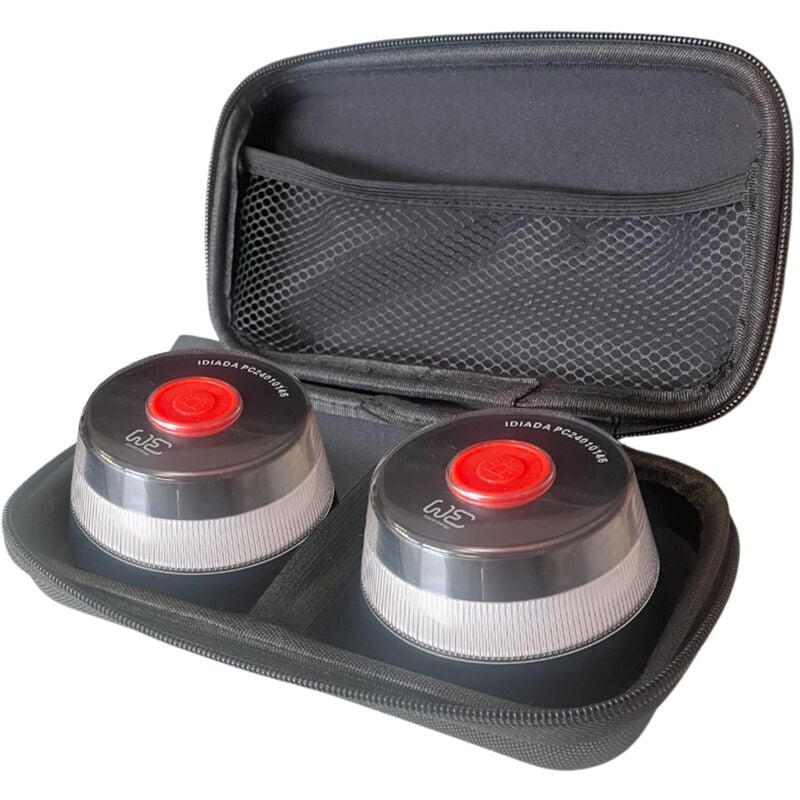 Wellhome - we Lot de 2 balises de secours V16 géolocalisées et connectées à la dgt 3.0 + Double Valise Anti-Choc