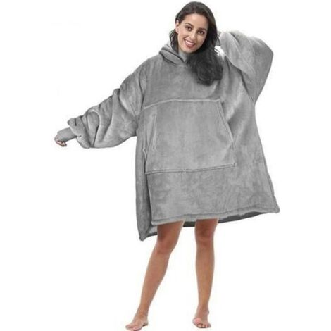 Wearable Robe couvertures Polaire en peluche à manches TV plaids Super Doux chaud confortable Grande Sweat à capuche robes de chambr