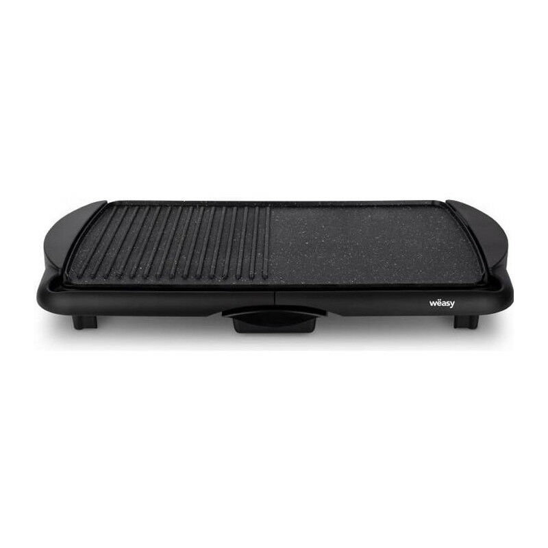 Weasy - STO52 Plancha éléctrique 2000W - Plaque effet pierre - 52x27cm - Température réglable - Revetement anti-adhésif - Bac