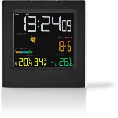 Weather station  indoors  outdoors  including wireless weather sensor  weather forecast  time display  led display  alarm clock function 88302414 88302414 88302414 88302414 88302414