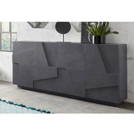 AHD AMAZING HOME DESIGN Web Furniture Credenza Ping Moderna Ardesia - 4 Ante Battente