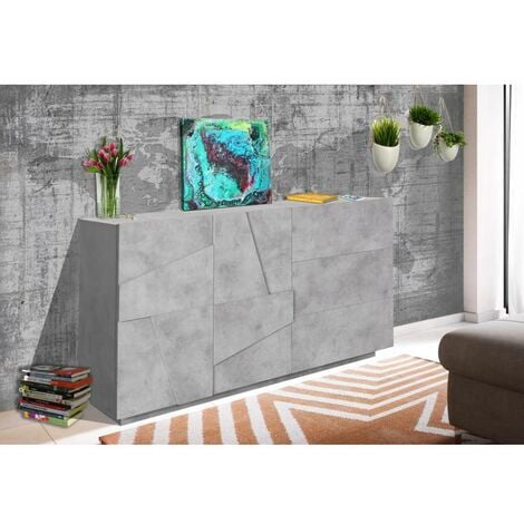 Web Furniture Credenza Ping Moderna in Cemento Bronx - 140 cm