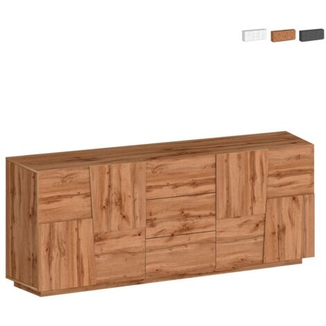 Web Furniture Credenza Pongo Sideboard 220 Rovere Wotan - 220x44x86 cm - Arredo moderno