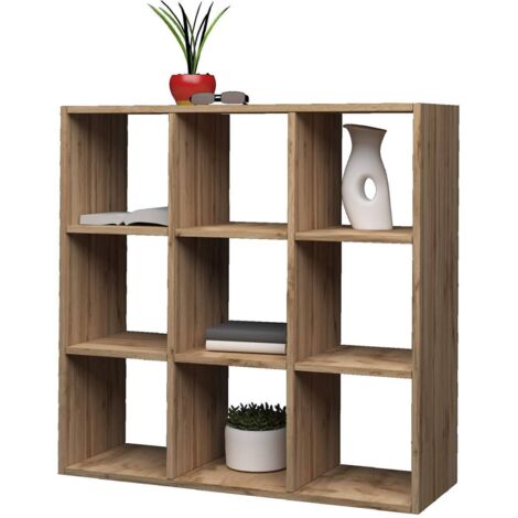 Web Furniture - Libreria sospesa Maruska in Acero Wotan 90x25 cm