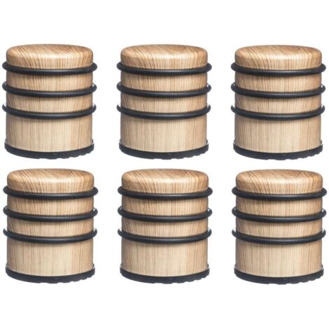 WEB2O - Lot de 6 stop-portes - Solide & Pratique - Effet Boix naturel