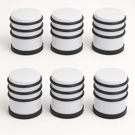 WEB2O - Lot de 6 stop-portes - Solide & Pratique - Métal Blanc