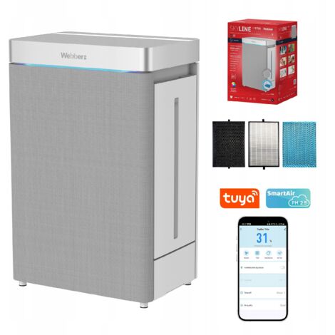 Webber AP9750 SMART AI WIFI 100W 57m Purificatore d'aria umidificatore