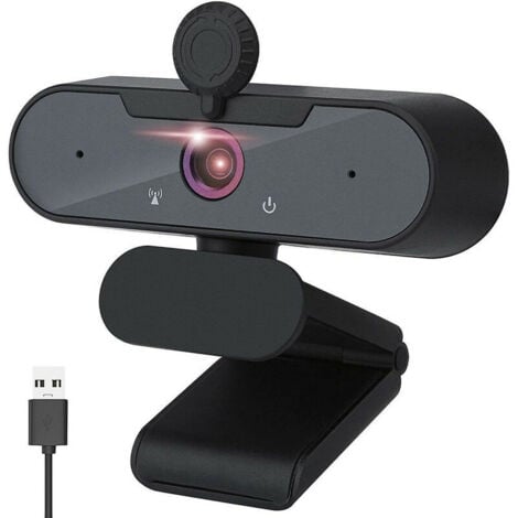 LUCKY-88 Webcam 1080P avec Microphone, Webcam pour PC avec Cache Camera Ordinateur, Webcam Full HD Camera USB Web Camera pour Chat Vidéo, Vidéoconférence, Etudes, Enregistrement, Jeux, Cours en Ligne(noir)