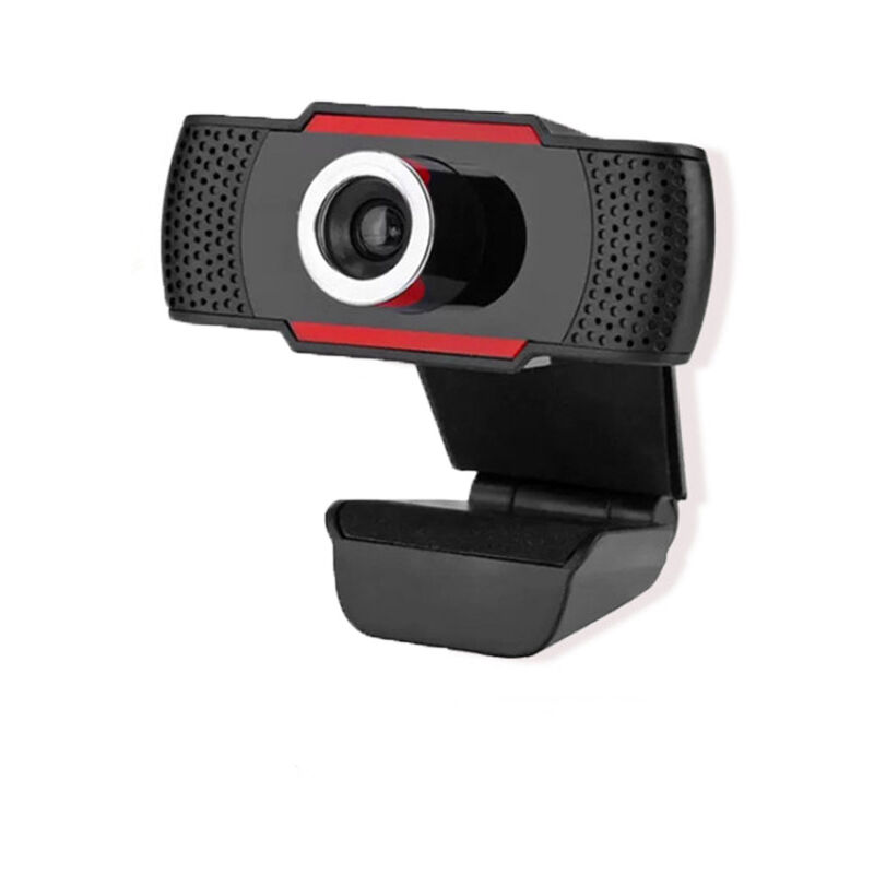 

Webcam Full HD 1080p, cámara de la PC para el escritorio y teléfono móvil, plug and play webcam con micrófono (borde rojo)