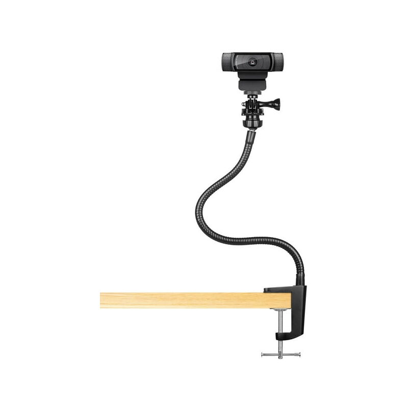 Image of Webcam Stand Upgraded Flexible Desktop Stand with Jaw Clamp Gooseneck Webcam Stand