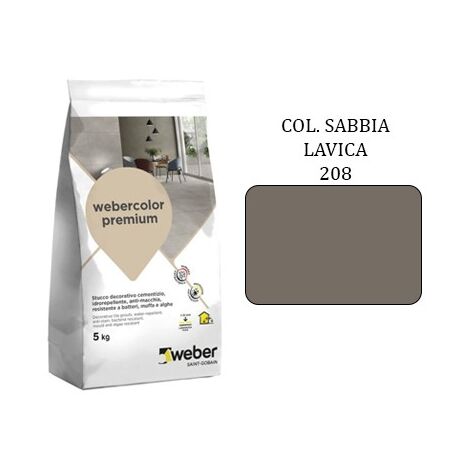 Weber color premium stucco col. sabbia lavica 208 kg.5