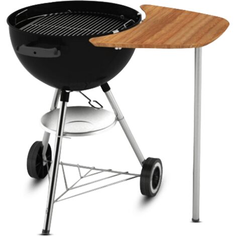 Weber – Plan de travail en bambou pour barbecues à charbon – Surface de 47/57 cm – Pliable et léger – Pied réglable en hauteur