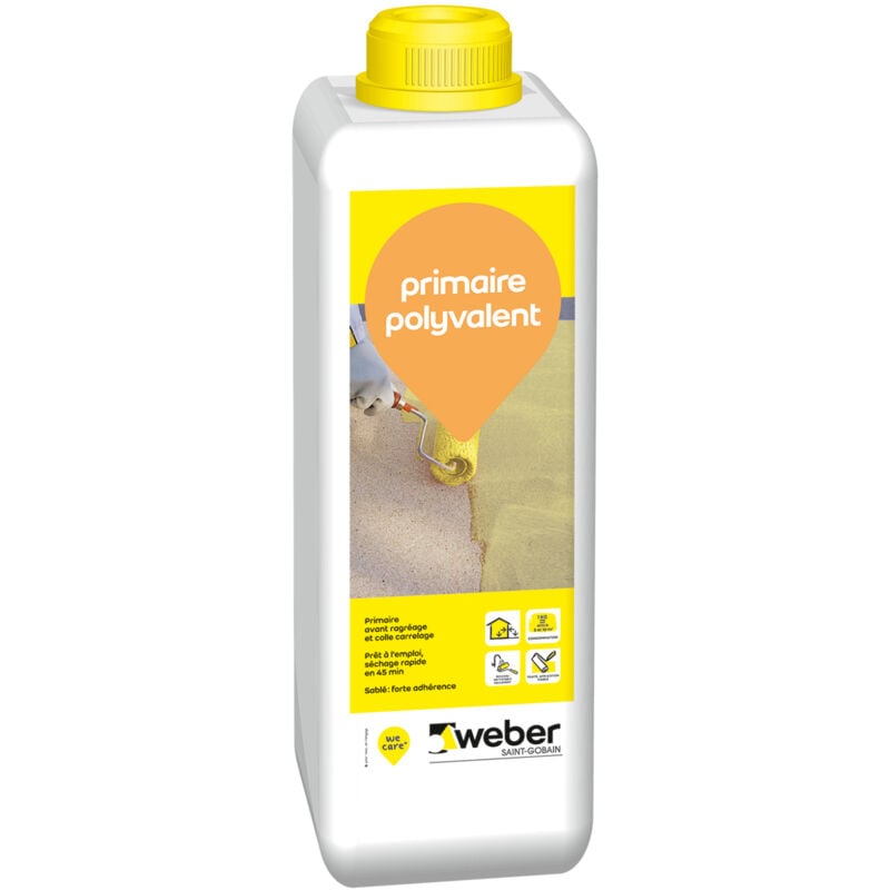 Primaire polyvalent Weber 1 kg, pour améliorer l'adhérence des mortier, colles, chapes et ragréage de sol , weber