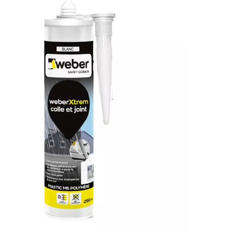 Weber – Mastic silicone hybride multi usages 290ML – Étanchéité construction et métal – Résistant intempéries et UV – Forte adhérence