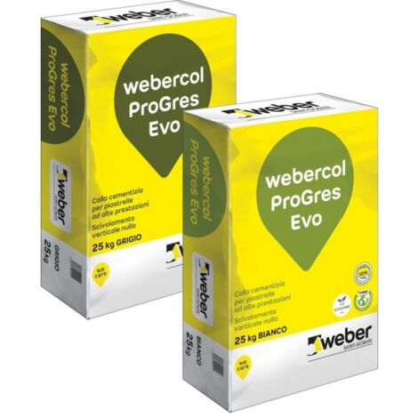 Webercol progres evo adesivo cementizio bianco sacco kg 25 C2TE