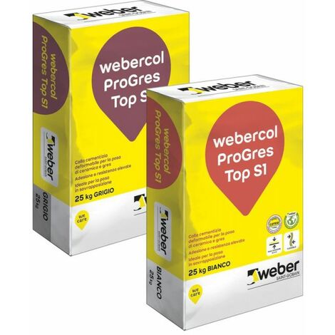 Webercol progres top s1 adesivo cementizio grigio sacco kg 25 C2TES1