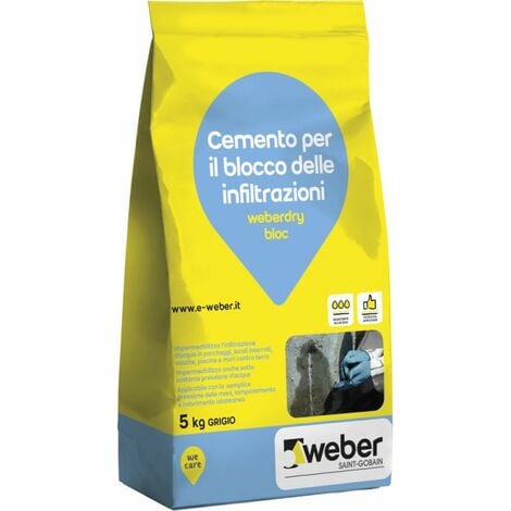 WEBER SAINT GOBAIN Weberdry bloc cemento impermeabilizzante sacco kg 5