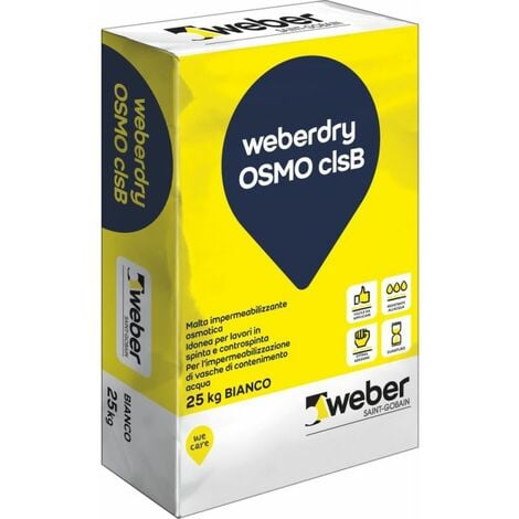 WEBER SAINT GOBAIN Weberdry osmo clsb malta impermeabilizzante bianco sacco kg 25