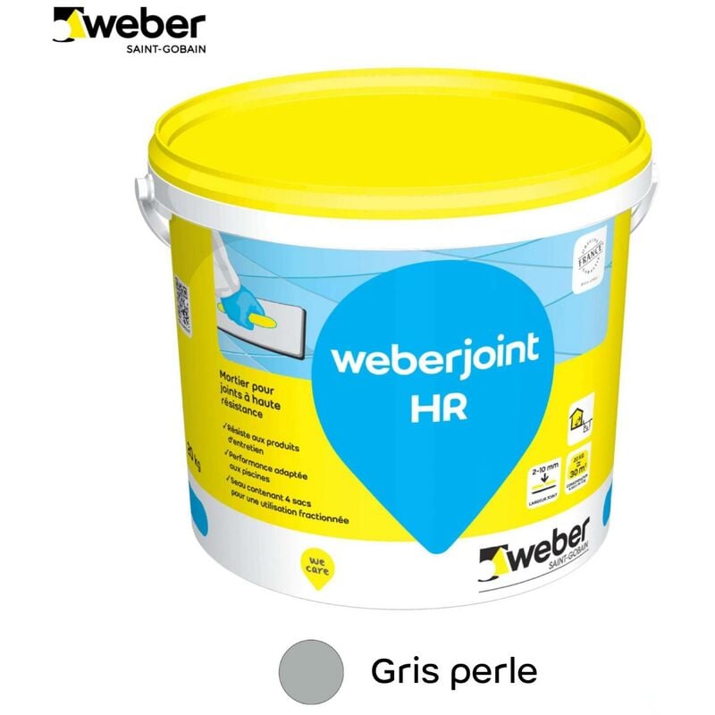 Joint de carrelage adapté piscine , Haute Résistance, Gris Perle, Weberjoint hr 20KG , weber