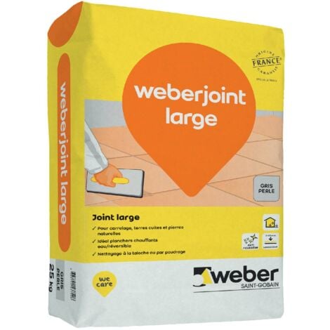 Weberjoint large gris perle 25 kg pour carrelage sol planchers chauffants  - Weber