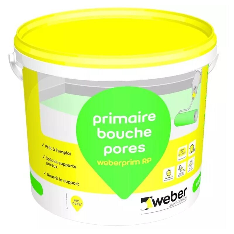 Primaire polyvalent d'accrochage bouche pores Weber 5 kg, pour améliorer l'adhérence des mortier, colles, chapes et ragréage de sol , Weber.prim rp