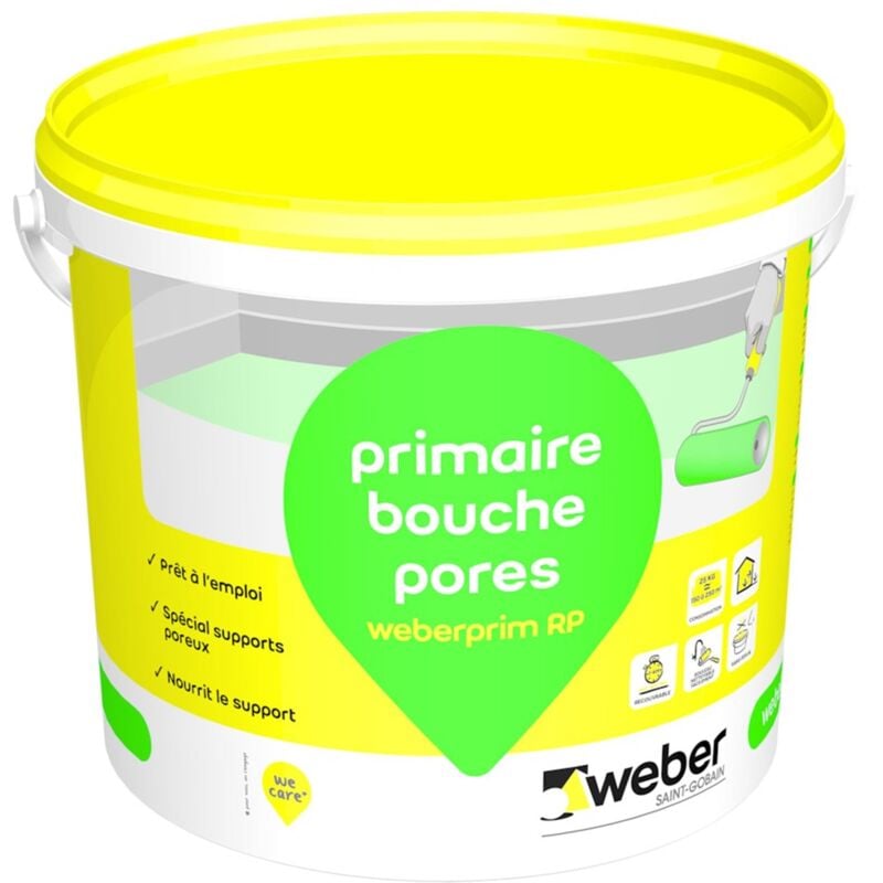 Primaire d'adhérence pour supports absorbants WEBER.PRIM RP - Seau de 25 Kg