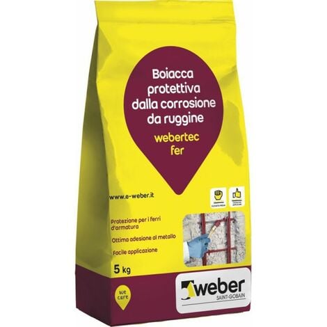 WEBER SAINT GOBAIN Webertec fer boiacca protettiva rosso sacco kg 5